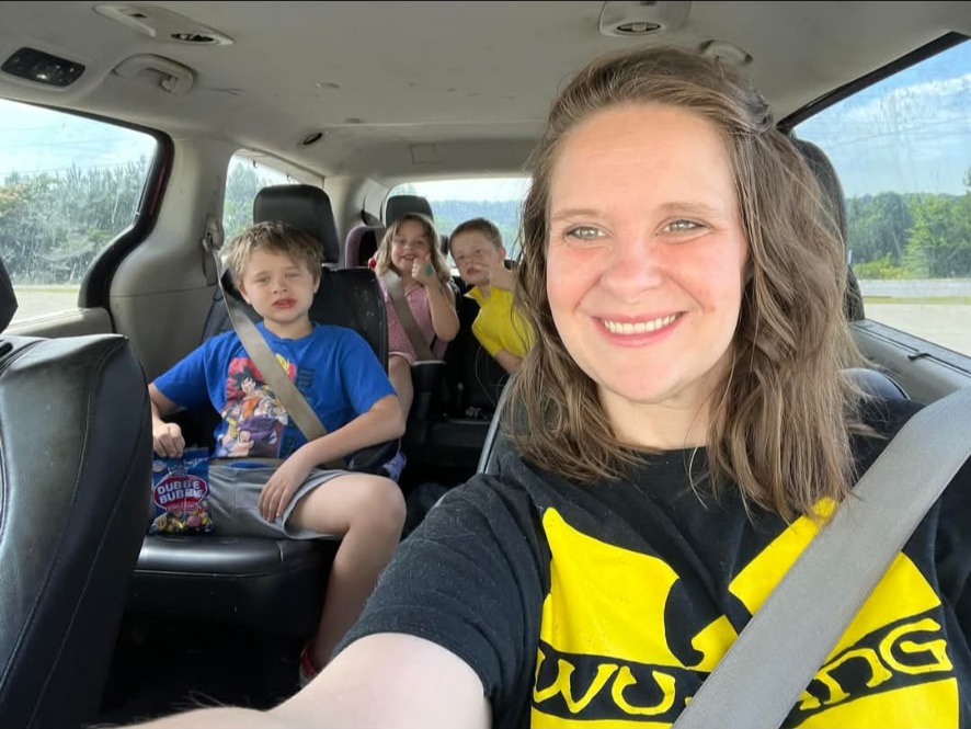 Sarah and her family piled in the van on a weekday adventure
